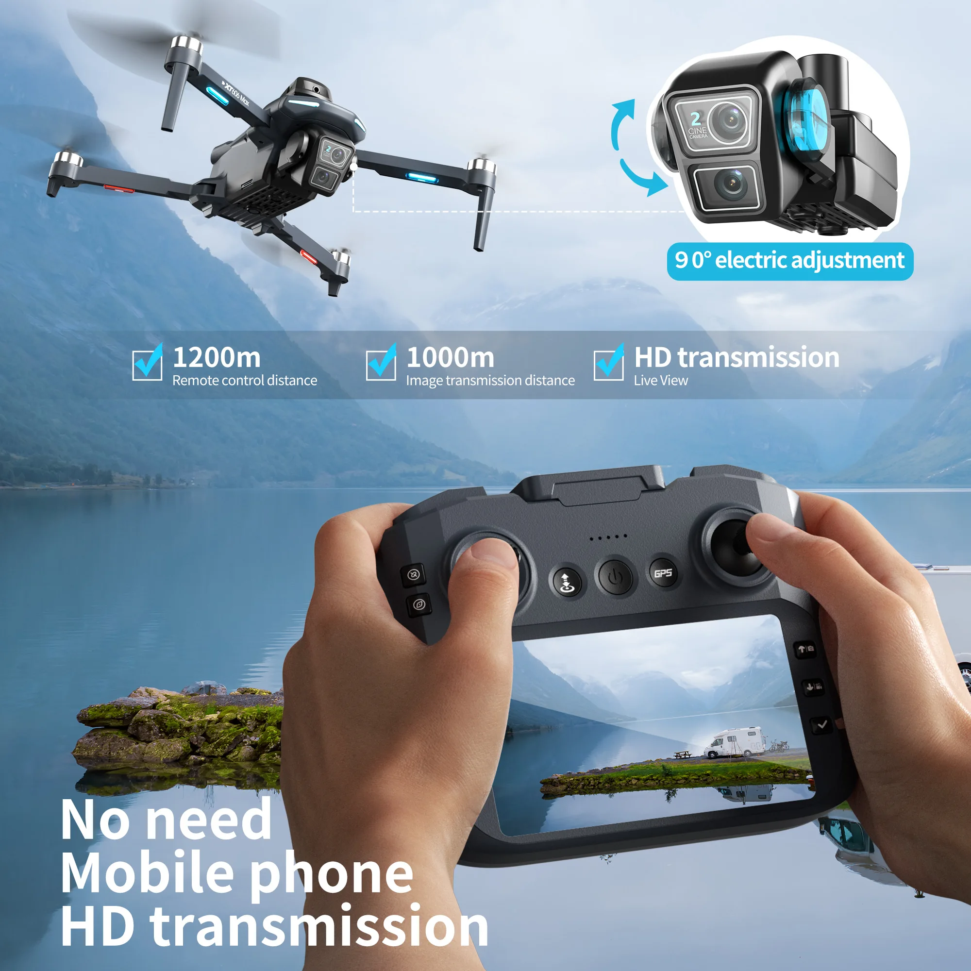 Original XT606 MAX GPS Drone 4 - Drone Surveying recension och pris